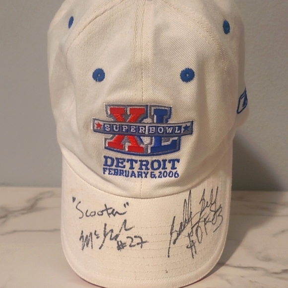 Autographed Super Bowl XL 40 2006 Football Cap Seahawks vs Steelers Collectible - Picture 1 of 10